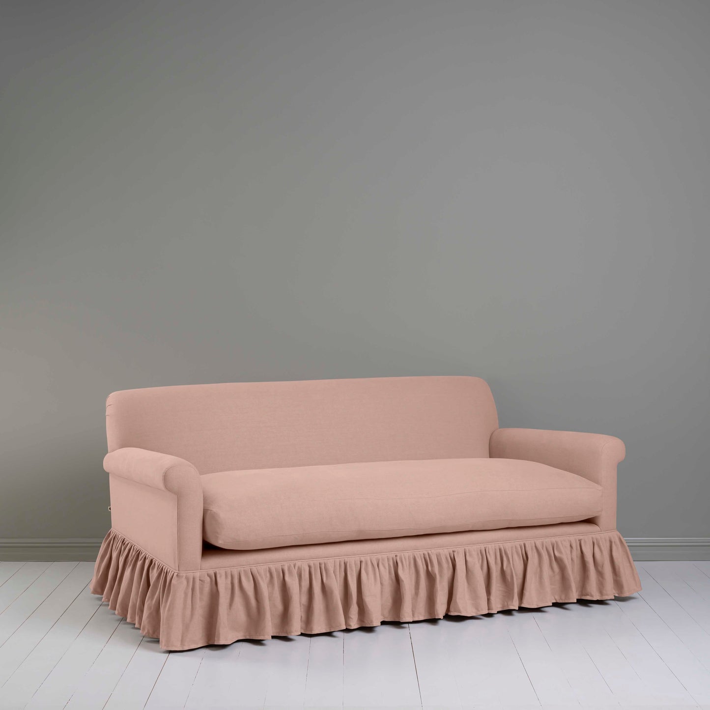 Curtain Call 3 Seater Sofa in Laidback Linen Dusky Pink