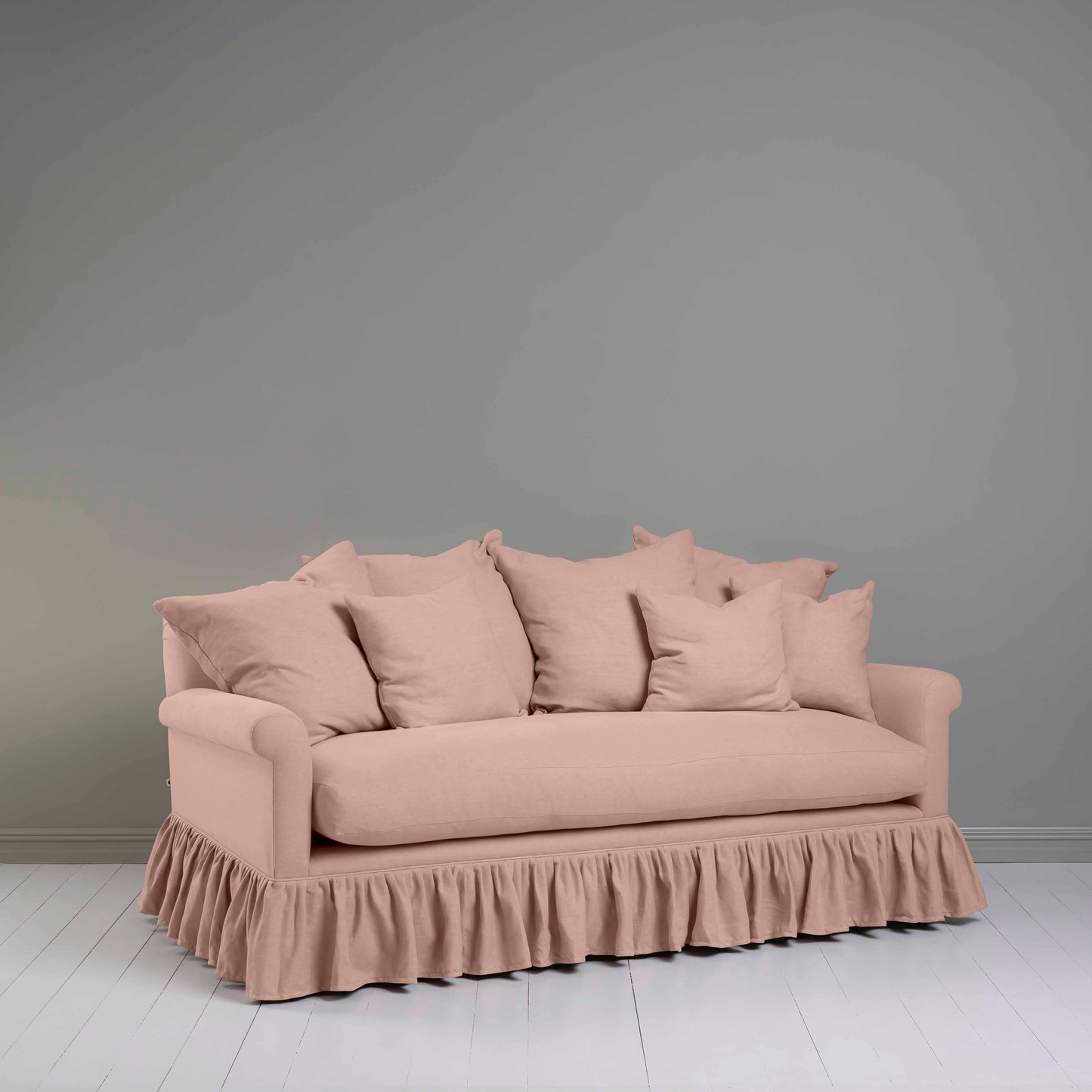 Curtain Call 3 Seater Sofa in Laidback Linen Dusky Pink