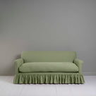  Curtain Call 3 Seater Sofa in Laidback Linen Moss, Front View - Nicola Harding 