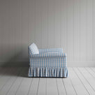  Curtain Call 3 Seater Sofa in Square Deal Cotton, Blue Brown, Side View - Nicola Harding 