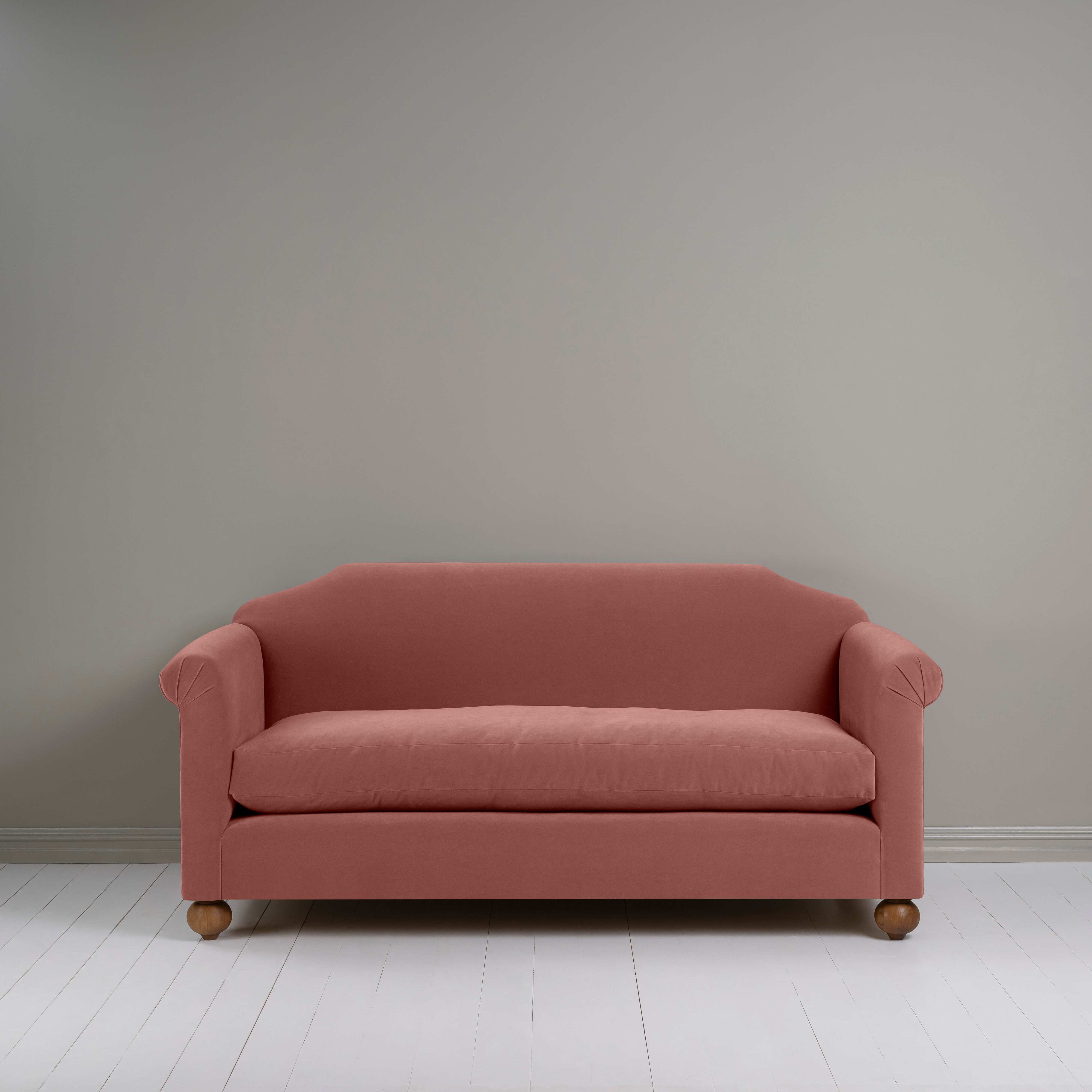  Dolittle 3 Seater Sofa in Intelligent Velvet Damson, Front View - Nicola Harding 