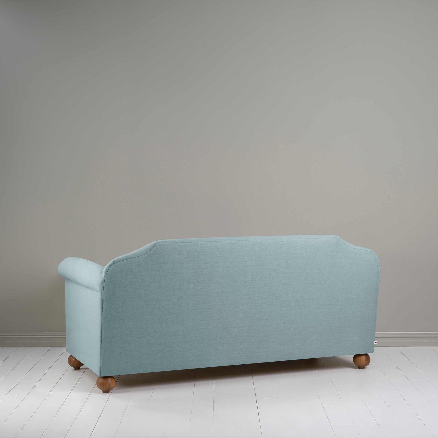 Dolittle 3-Seater Sofa in Laidback Linen Cerulean, Back View - Nicola Harding