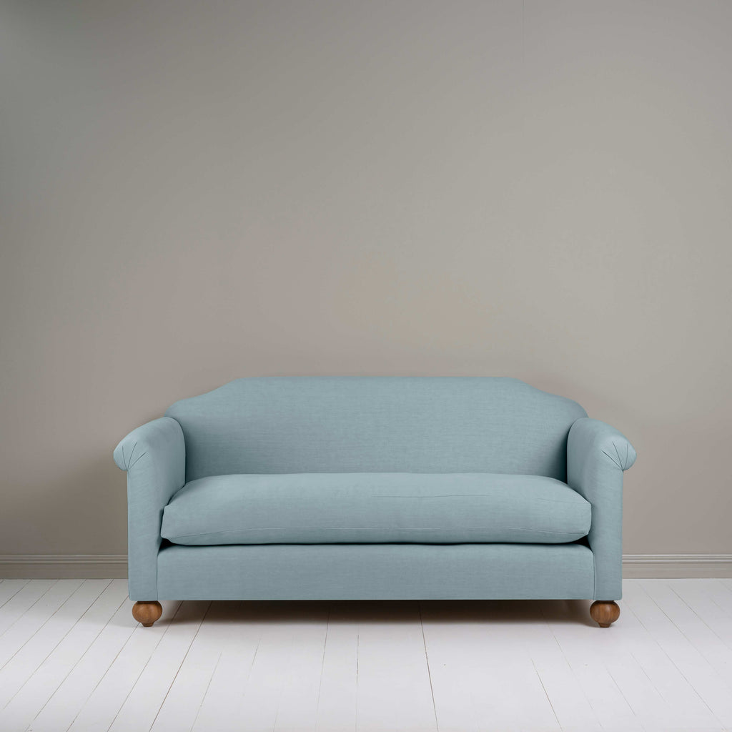  Dolittle 3-Seater Sofa in Laidback Linen Cerulean, Front View - Nicola Harding 