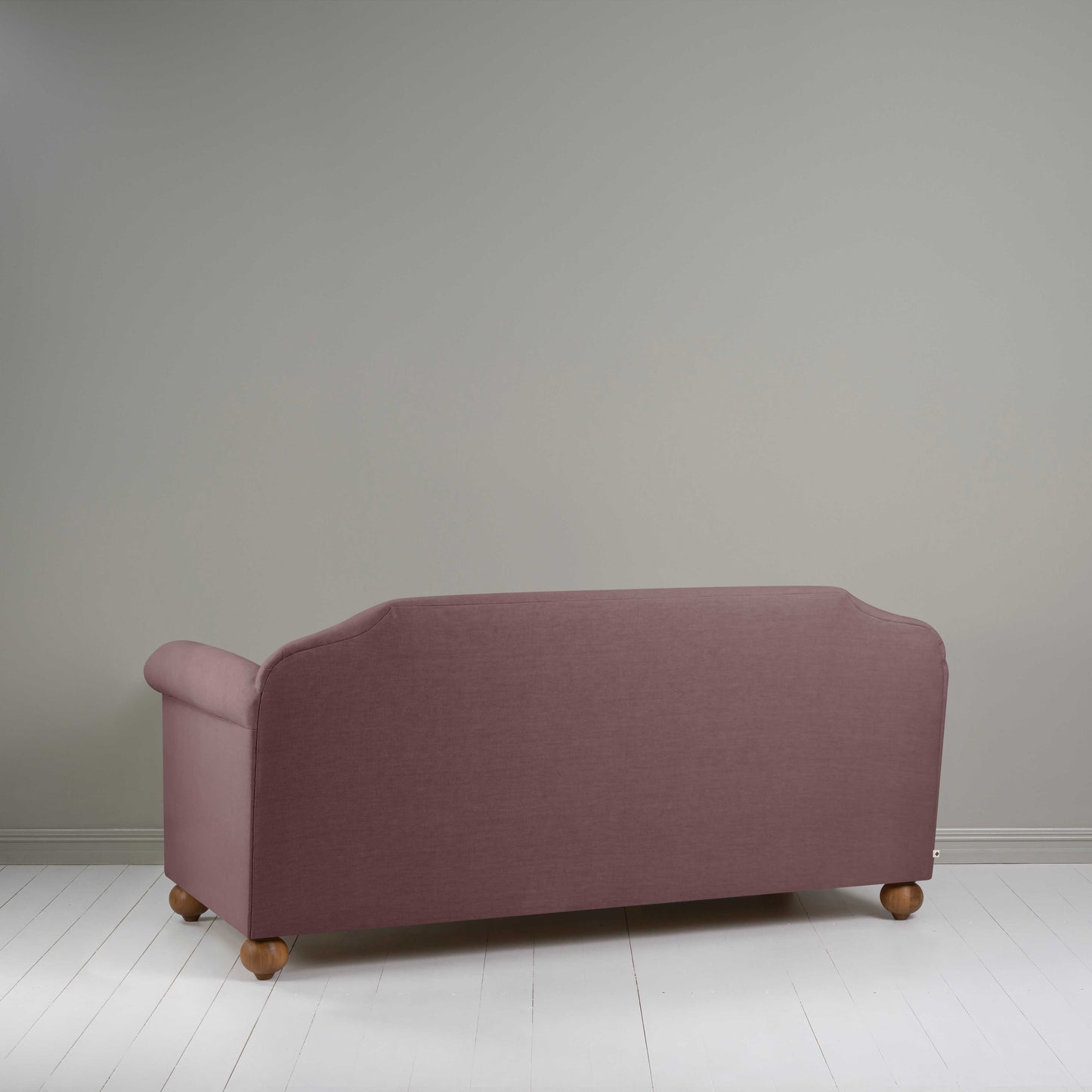 Dolittle 3-Seater Sofa in Laidback Linen Damson, Back View - Nicola Harding
