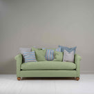  Dolittle 3 Seater Sofa in Laidback Linen Moss, With 2 Matching and 5 Other Fabric NiX Cushions - Nicola Harding 