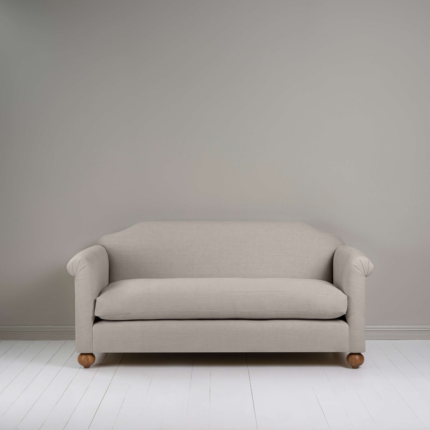 Dolittle 3 Seater Sofa in Laidback Linen Pearl Grey - Nicola Harding