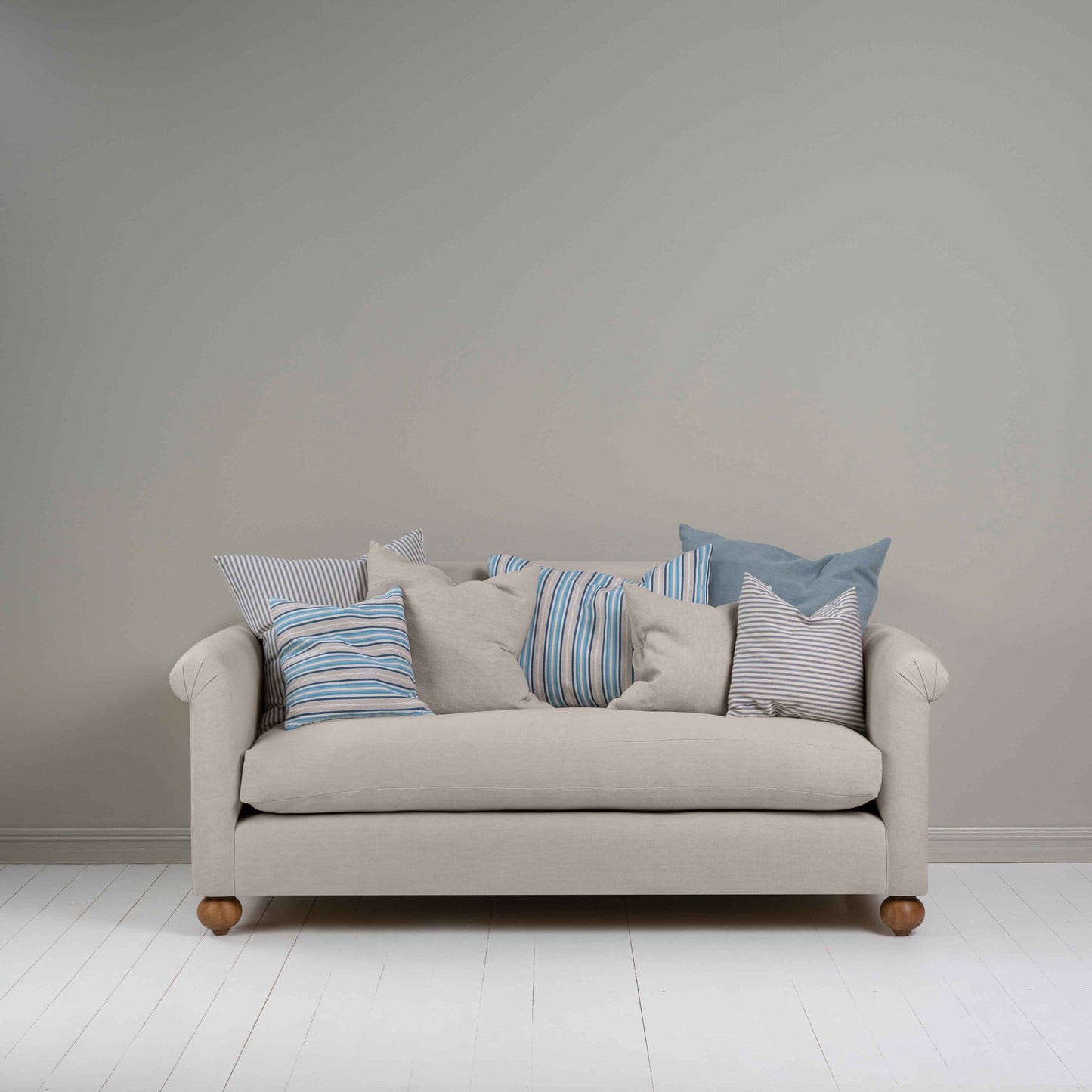 Dolittle 3 Seater Sofa in Laidback Linen Pearl Grey - Nicola Harding