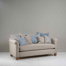  Dolittle 3 Seater Sofa in Laidback Linen Pearl Grey, With Multiple NiX Cushions - Nicola Harding 