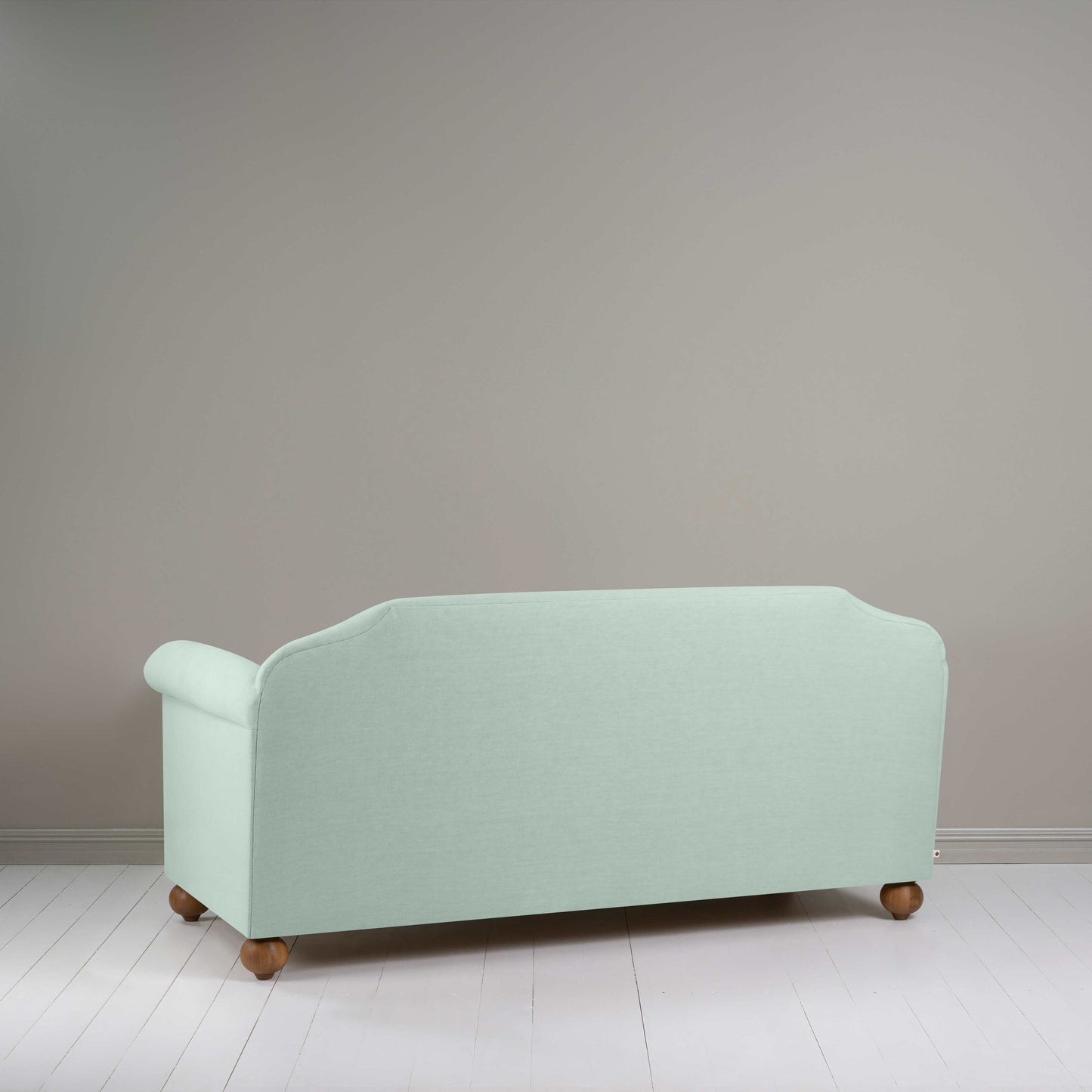 Dolittle 3 Seater Sofa in Laidback Linen Sky, Back View - Nicola Harding