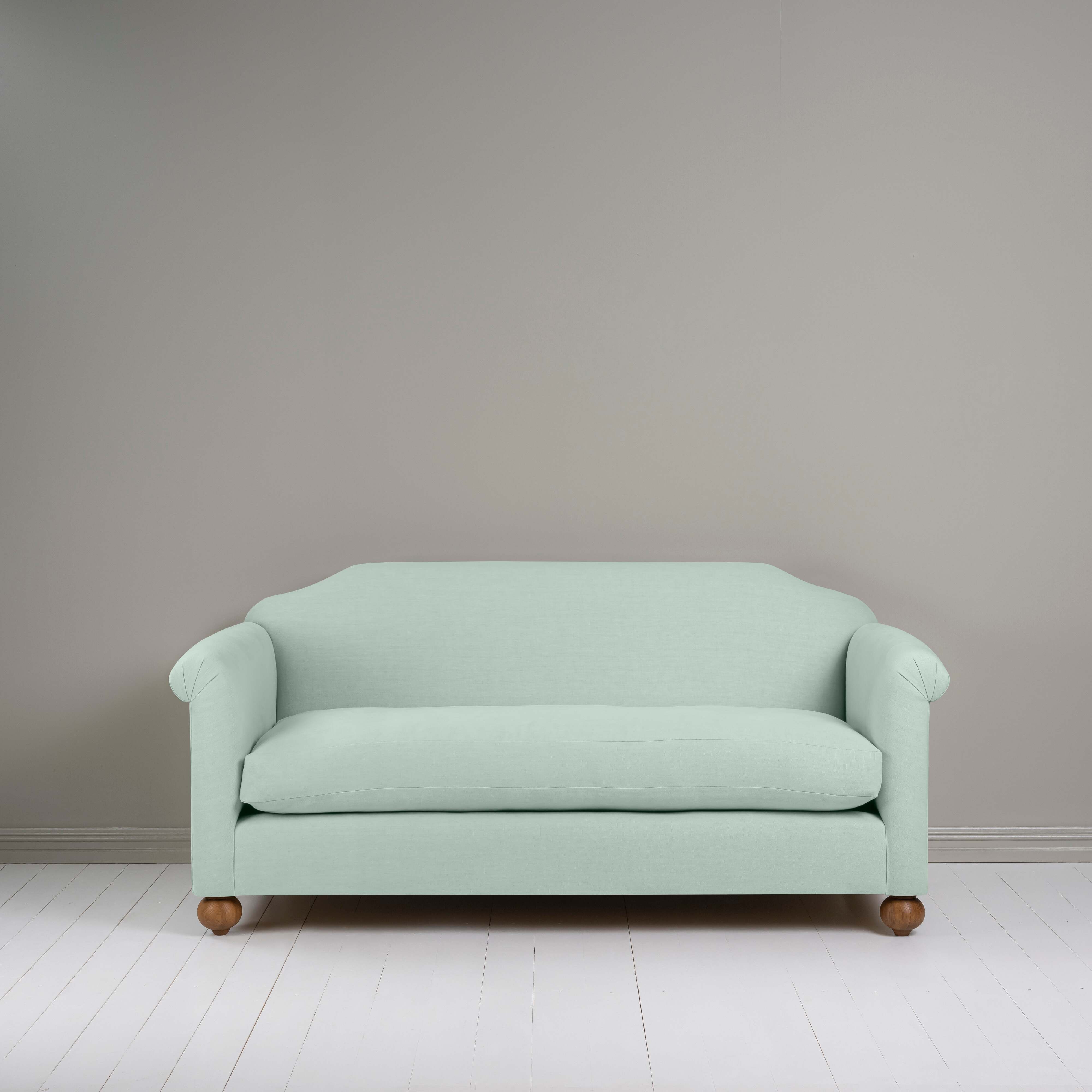  Dolittle 3 Seater Sofa in Laidback Linen Sky, Front View - Nicola Harding 