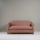  Dolittle 3 Seater Sofa in Laidback Linen Sweet Briar, Front View - Nicola Harding 