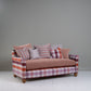 Idler 3 Seater Sofa in Checkmate Cotton Berry Frame and Intelligent Velvet Rose Seat