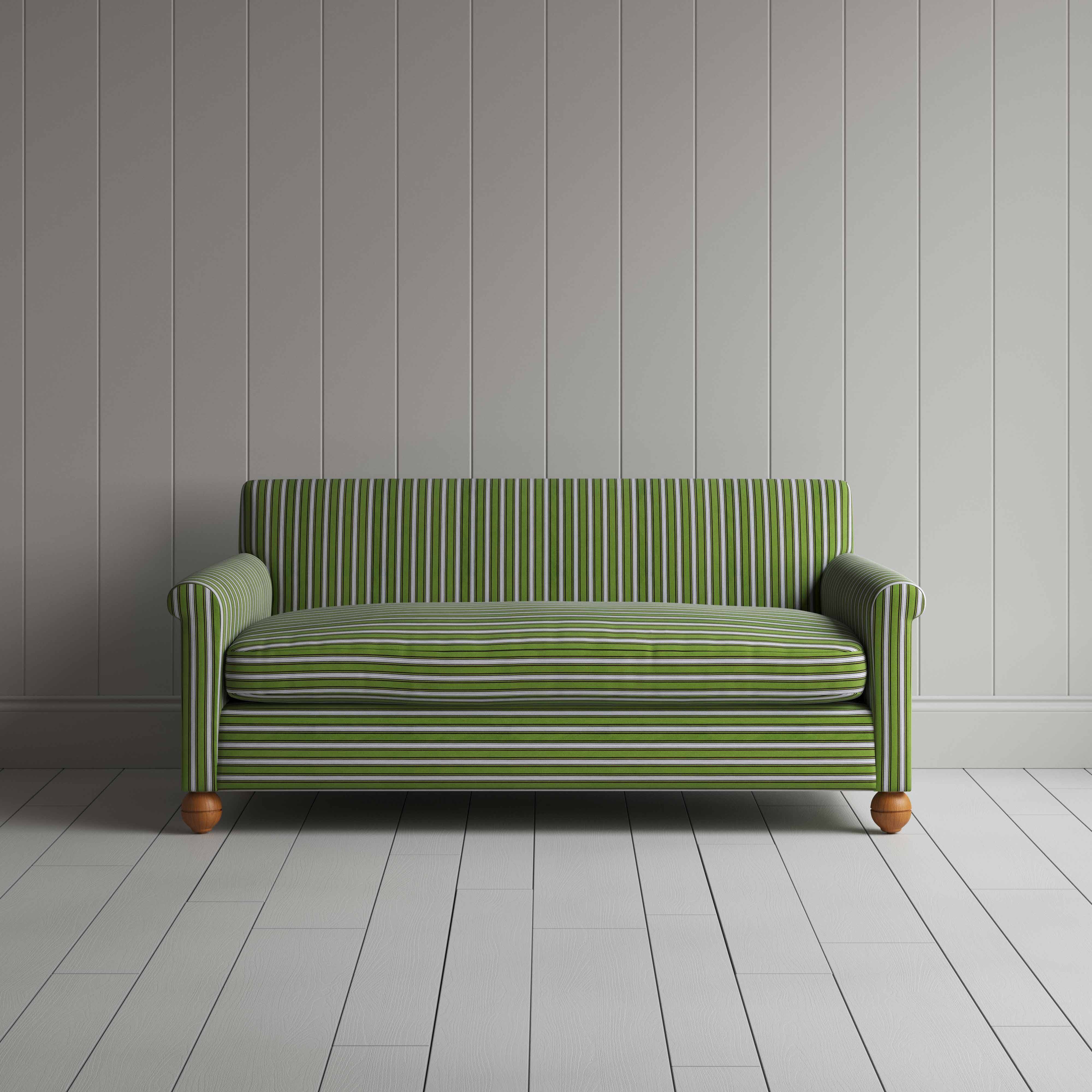  Idler 3 Seater Sofa in Colonnade Cotton, Green and Wine 