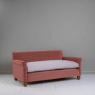  Idler 3 Seater Sofa in Intelligent Velvet Damson Frame and Ticking Cotton Berry Seat - Nicola Harding 