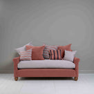  Idler 3 Seater Sofa in Intelligent Velvet Damson Frame and Ticking Cotton Berry Seat - Nicola Harding 