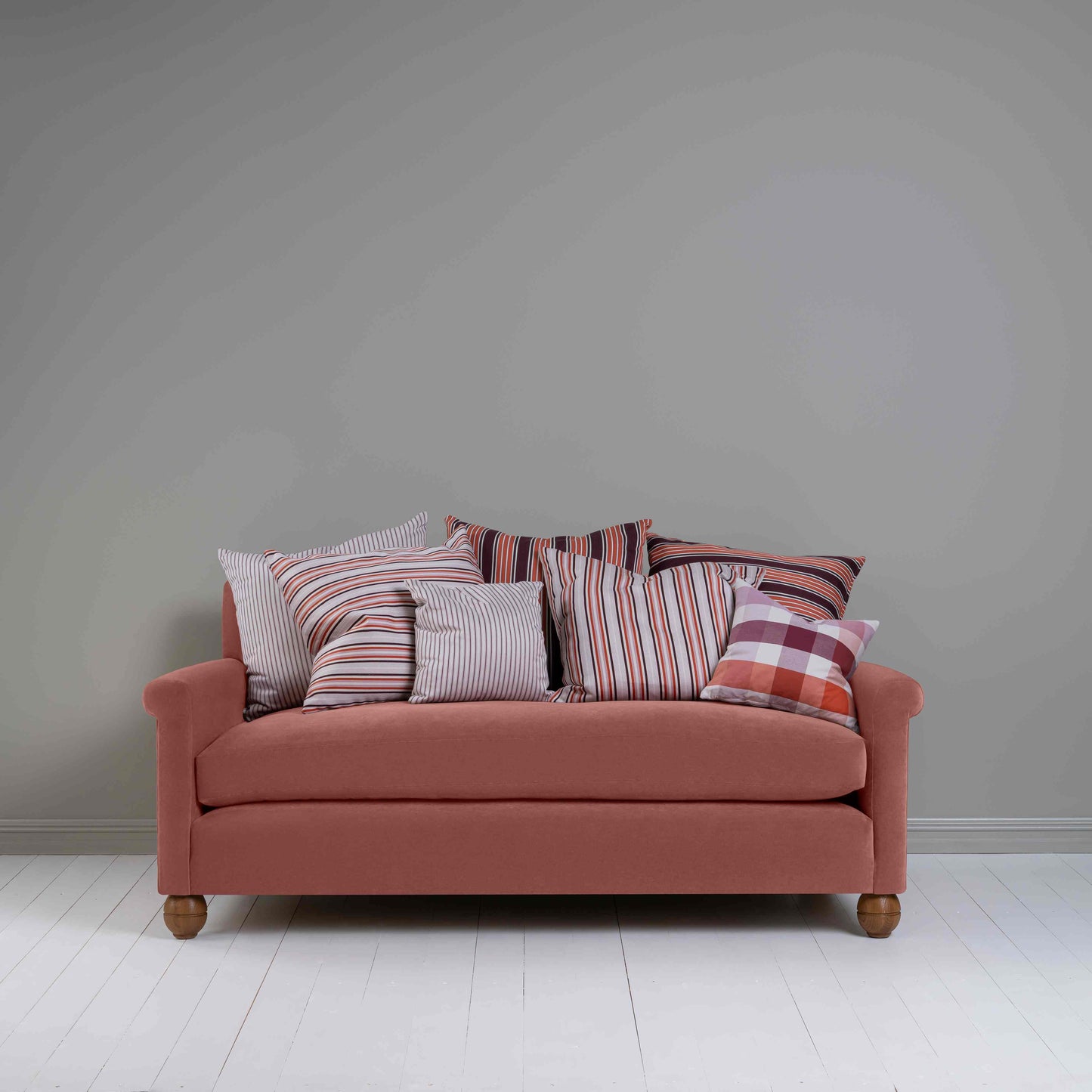 Idler 3 Seater Sofa in Intelligent Velvet Damson - Nicola Harding