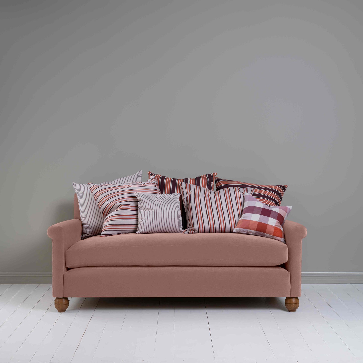 Idler 3 Seater Sofa in Intelligent Velvet Dusky Pink - Nicola Harding