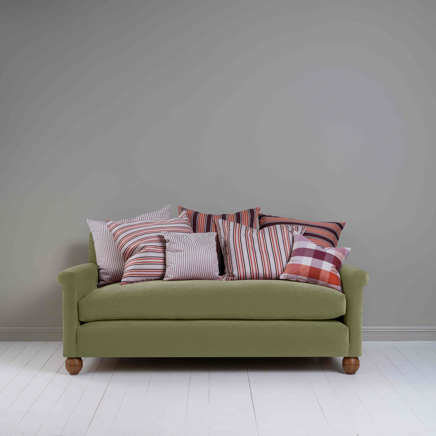 Idler 3 Seater Sofa in Intelligent Velvet Green Tea - Nicola Harding