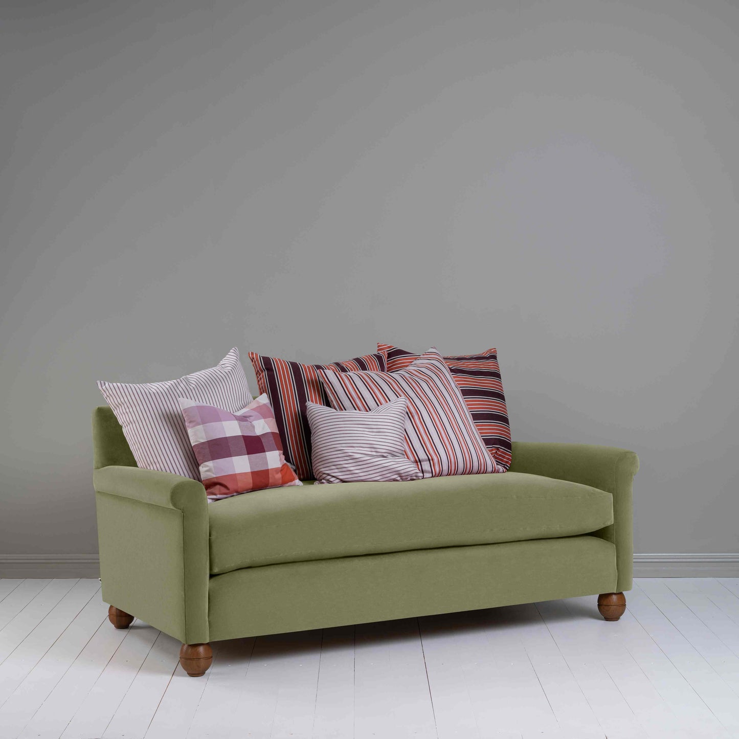 Idler 3 Seater Sofa in Intelligent Velvet Green Tea - Nicola Harding