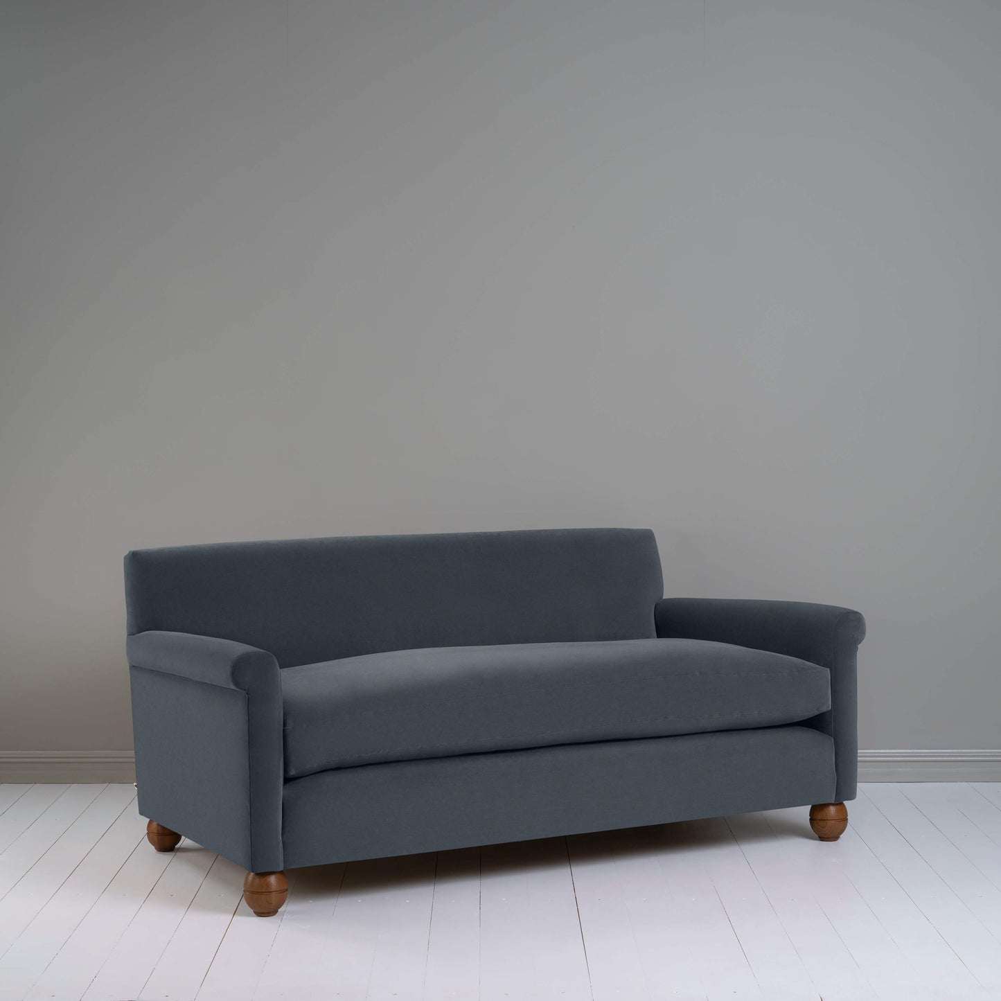 Idler 3 Seater Sofa in Intelligent Velvet Mercury - Nicola Harding