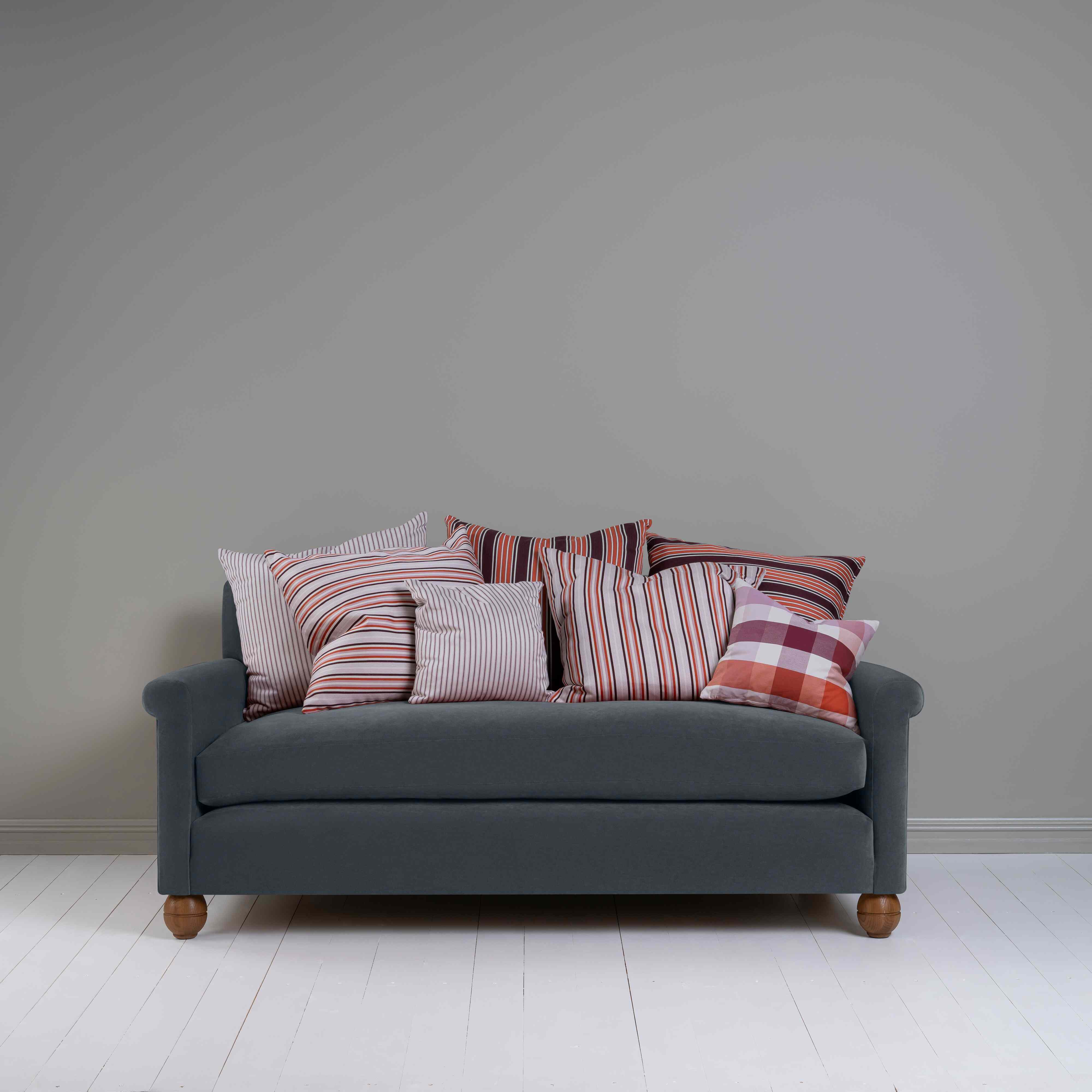  3 Seater Sofa in Velvet Grey(Mercury) With Multiple NiX Cushions - NiX by Nicola Harding & Co. 