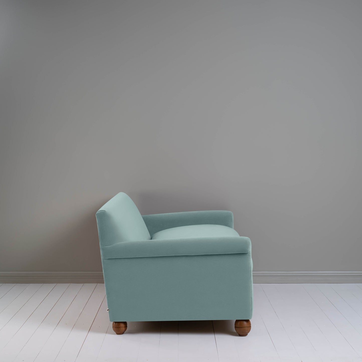 Side View of 3 Seater Sofa in Light Blue(Mineral) Velvet
