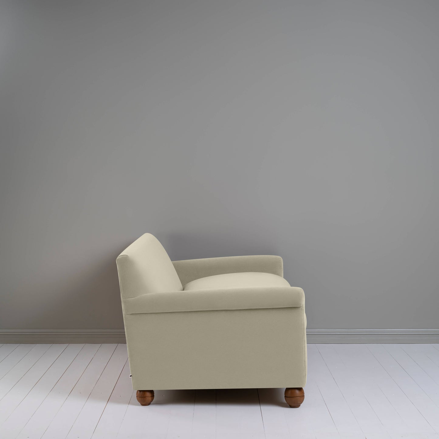 Side View of 3 Seater Sofa in Velvet Moonstone - NiX