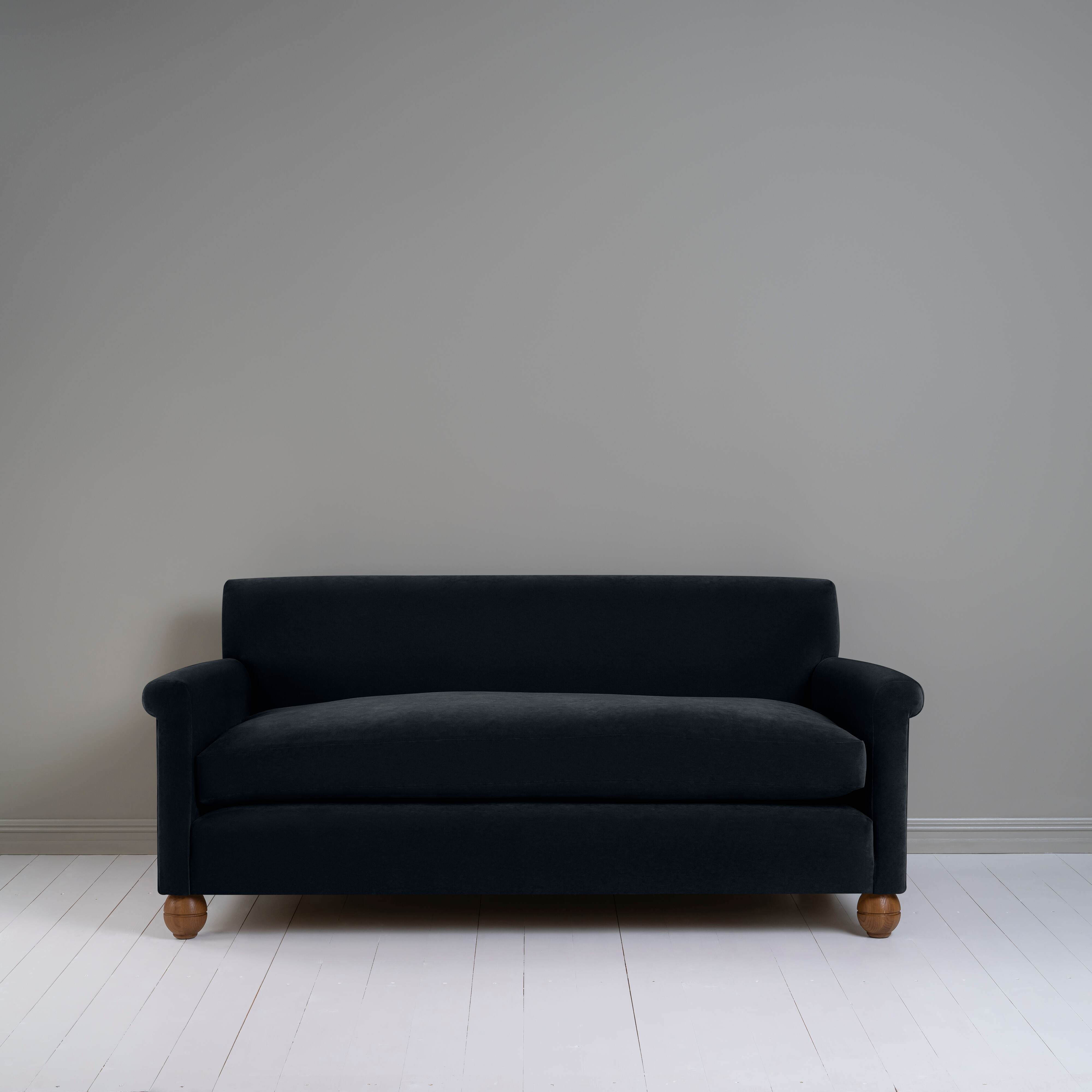  Front View of Idler 3 Seater Sofa in Black Velvet - NiX By Nicola Harding & Co 