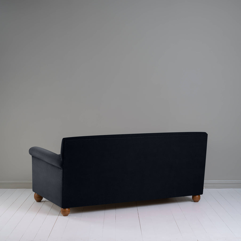  Back View of 3 Seater Black Velvet Sofa - Nicola Harding & Co. 