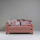  Front View of 3 Seater Sofa in Pink(Rose) Velvet With Cushions - NiX 