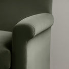  Arm Design Closeup of 3 Seater Sofa in Green(Seaweed) Velvet 