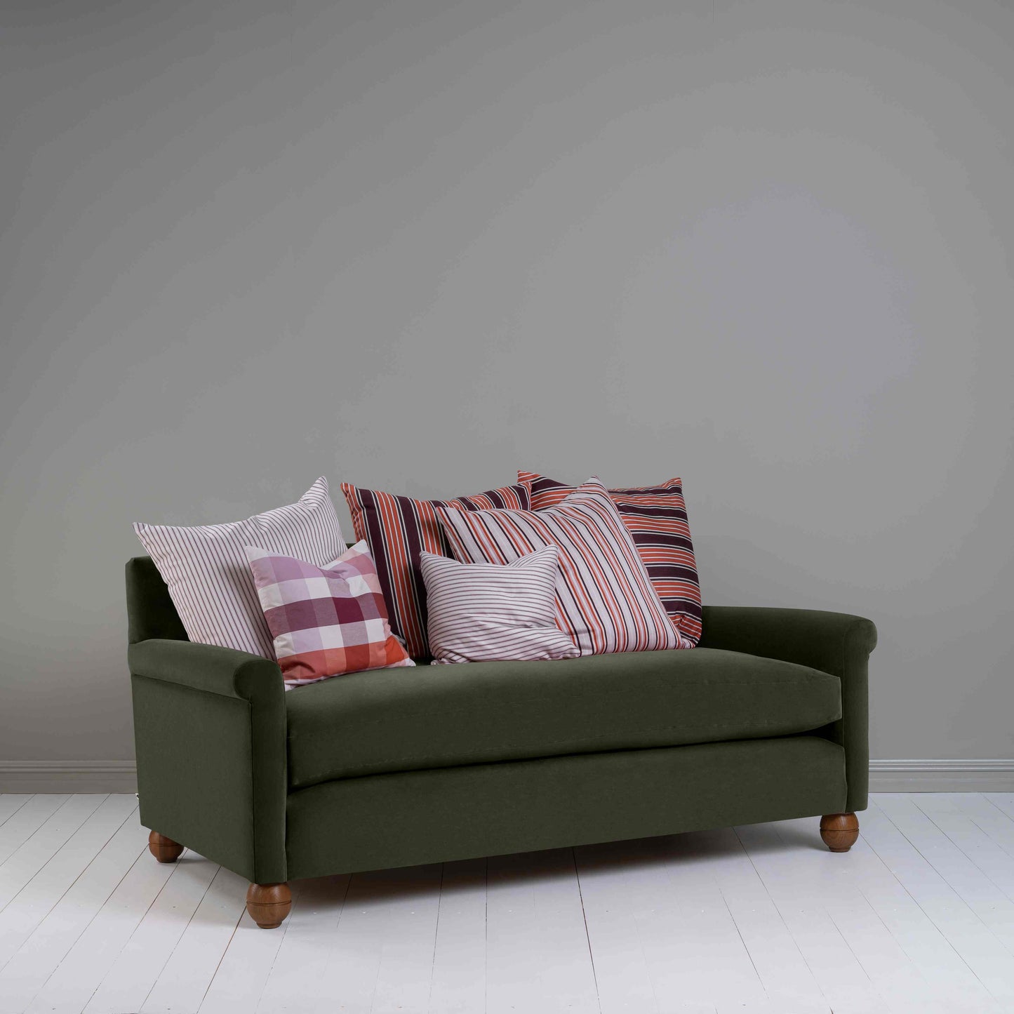 Idler 3 Seater Sofa in Intelligent Velvet Seaweed - Nicola Harding