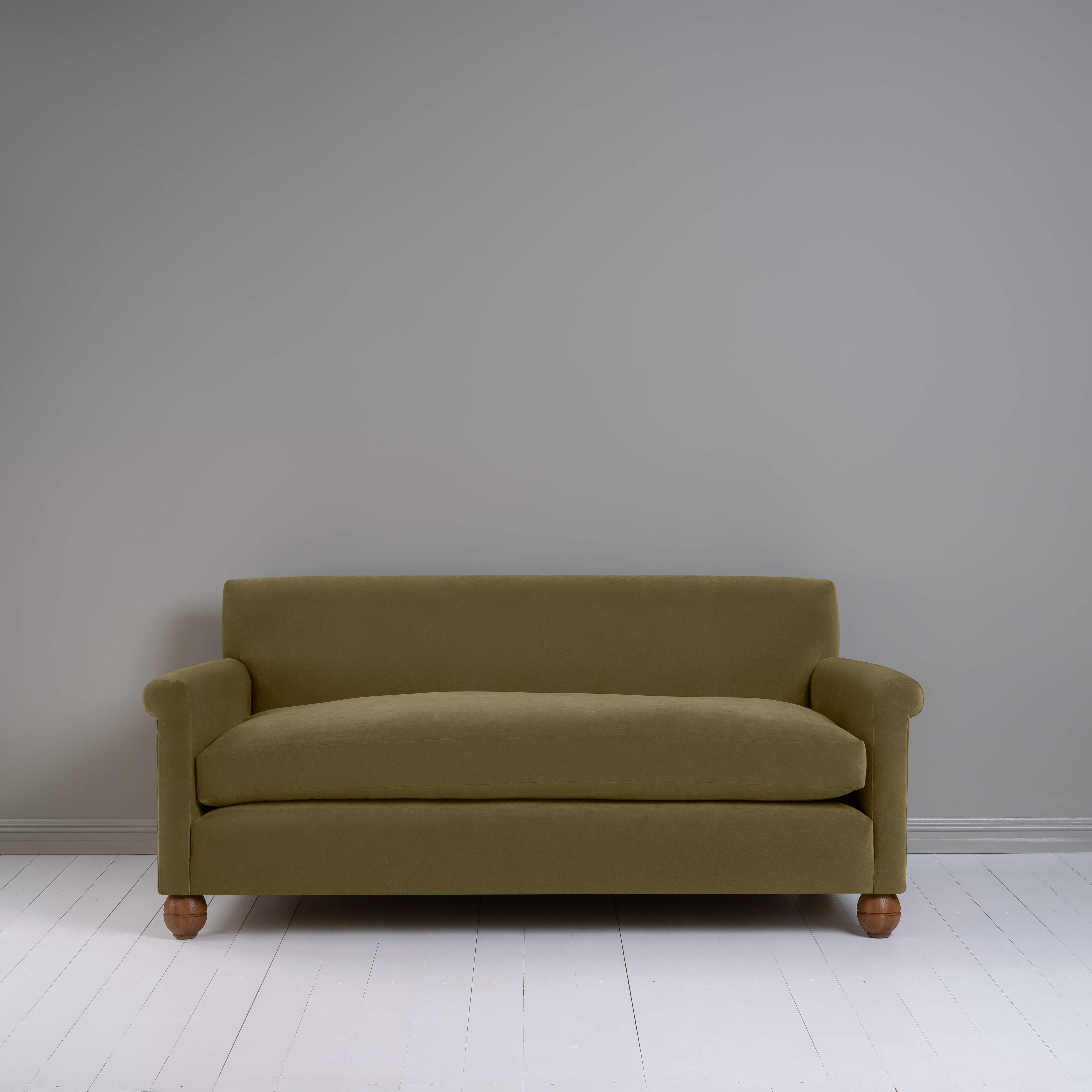  Front View of 3 Seater Sofa in Brown(Sepia) Velvet - NiX 