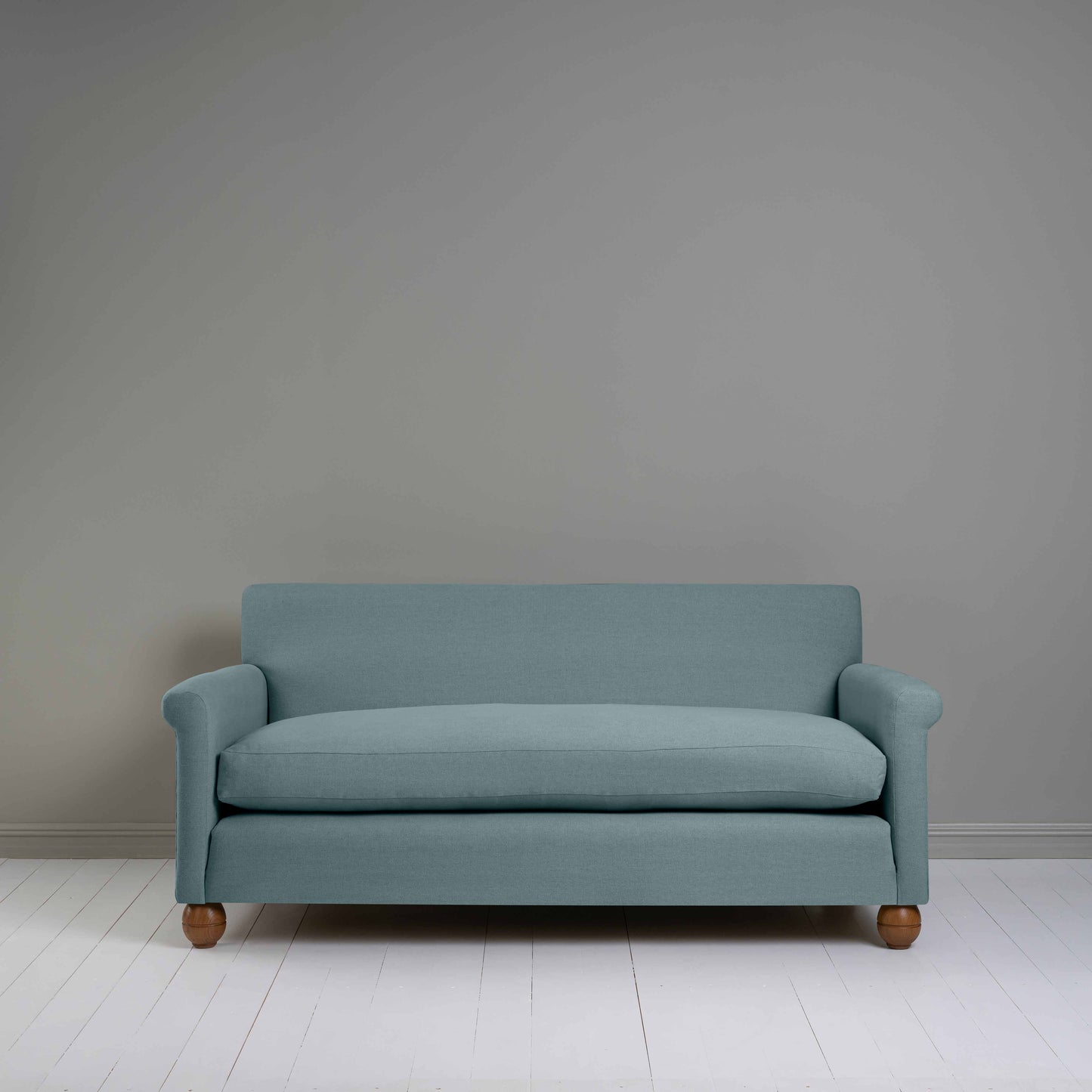 Idler 3 Seater Sofa in Laidback Linen Cerulean - Nicola Harding