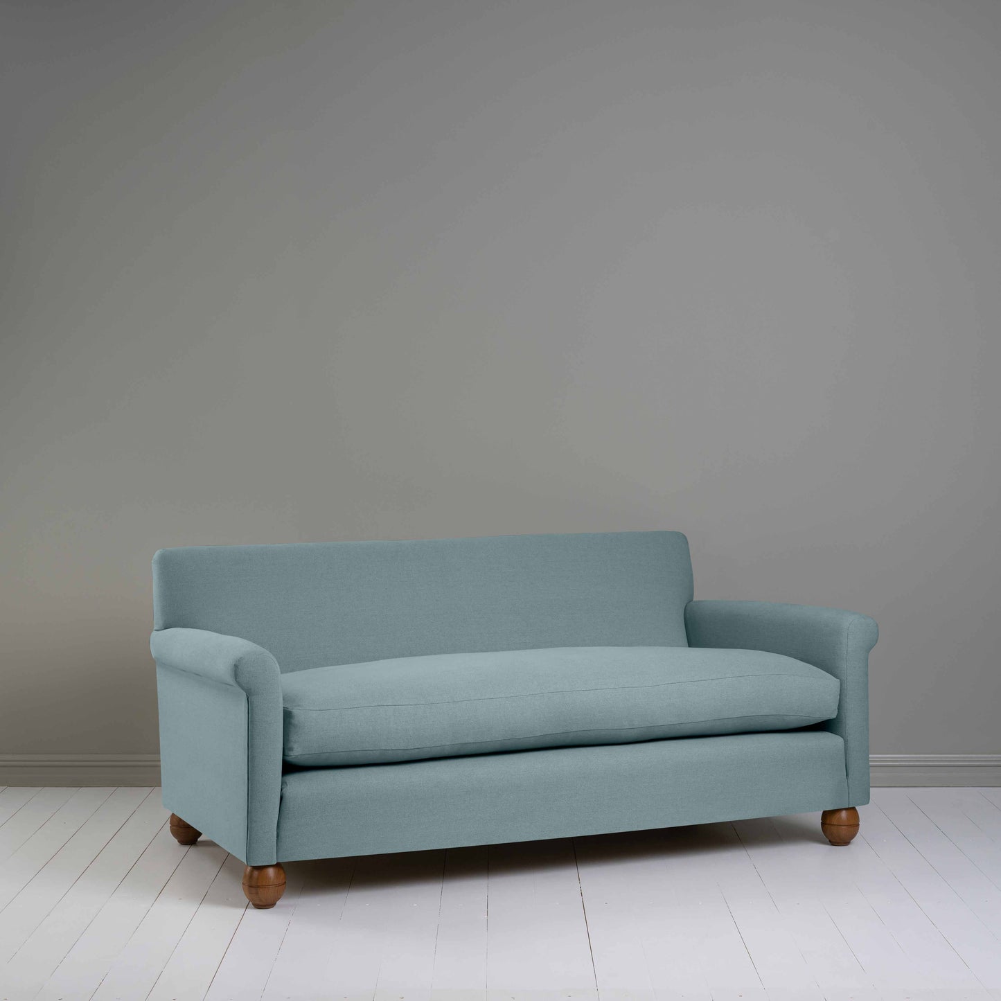 Idler 3 Seater Sofa in Laidback Linen Cerulean - Nicola Harding