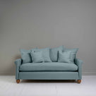  Front View of 3 Seater Sofa in Blue(Cerulean) With Cushions - By NiX 