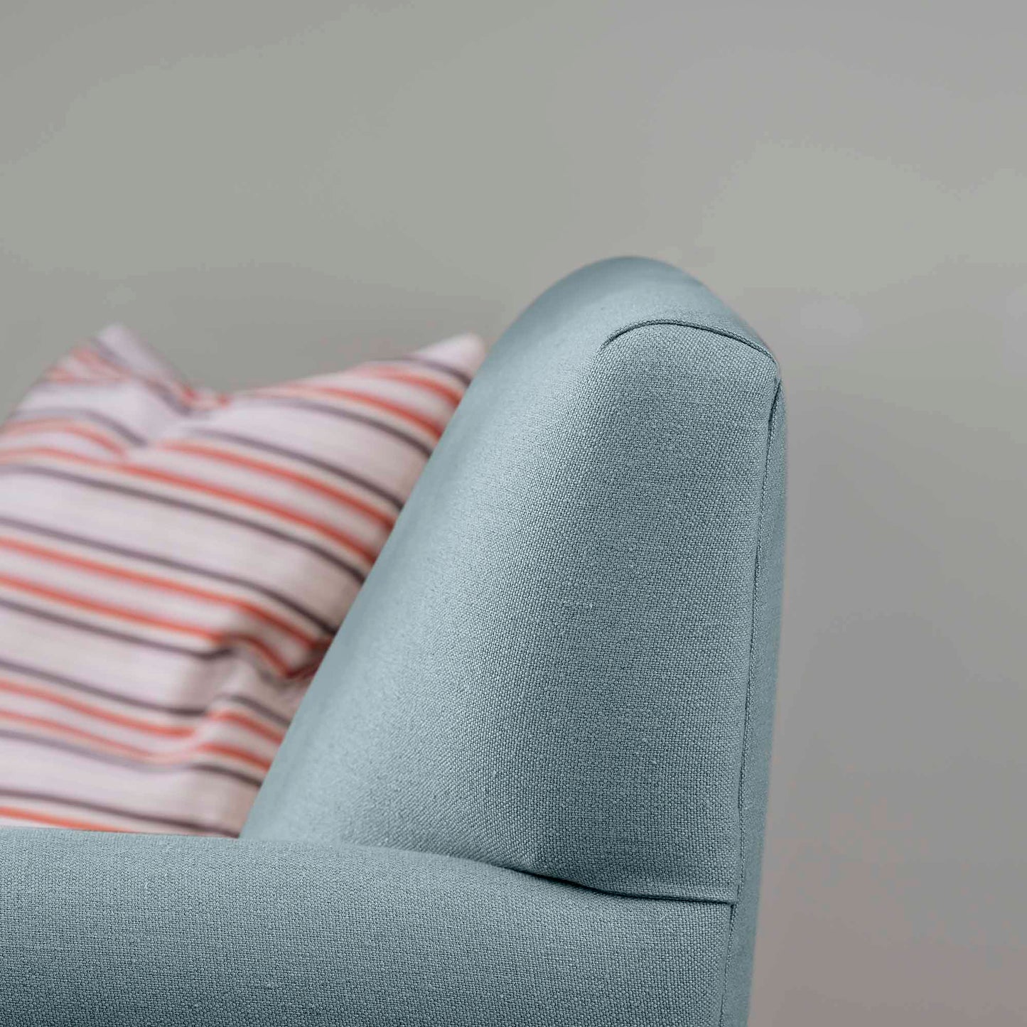 Elegant Backrest Design of the Idler 4-Seater Sofa in Laidback Linen Cerulean - Nicola Harding & Co.