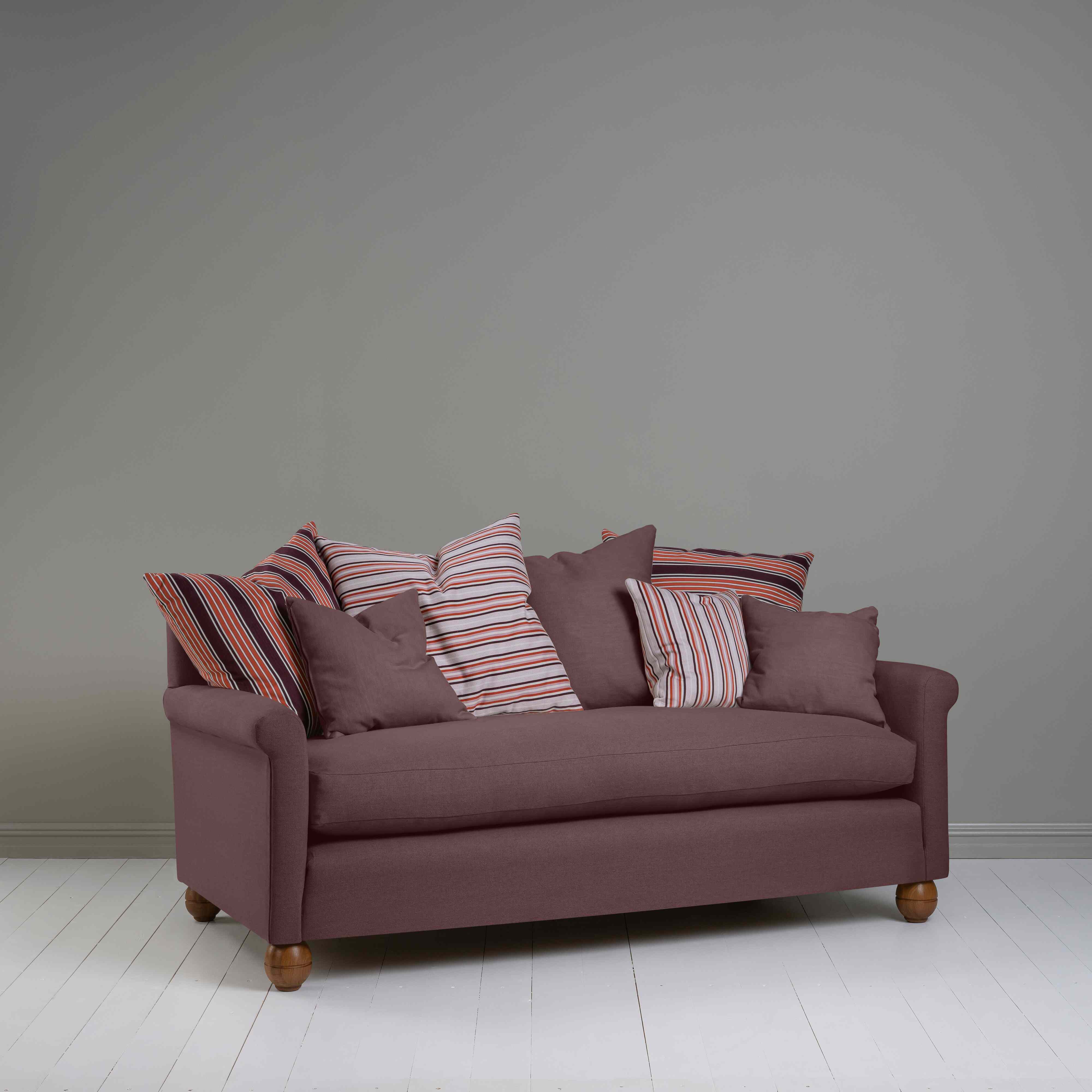  Idler 3 Seater Sofa in Laidback Linen Damson - Nicola Harding 