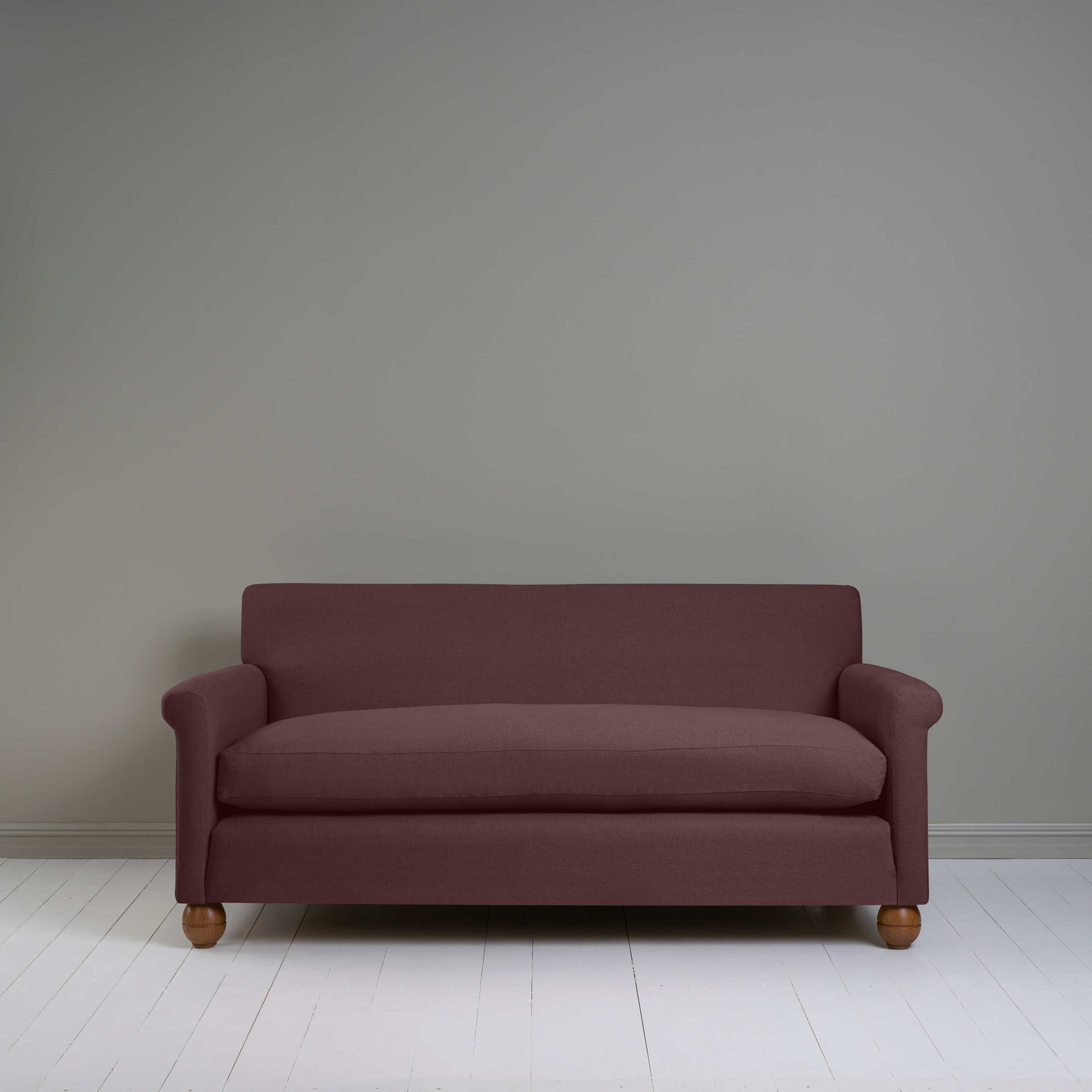Front View of 3 Seater Sofa in Purple(Damson) Color - NiX