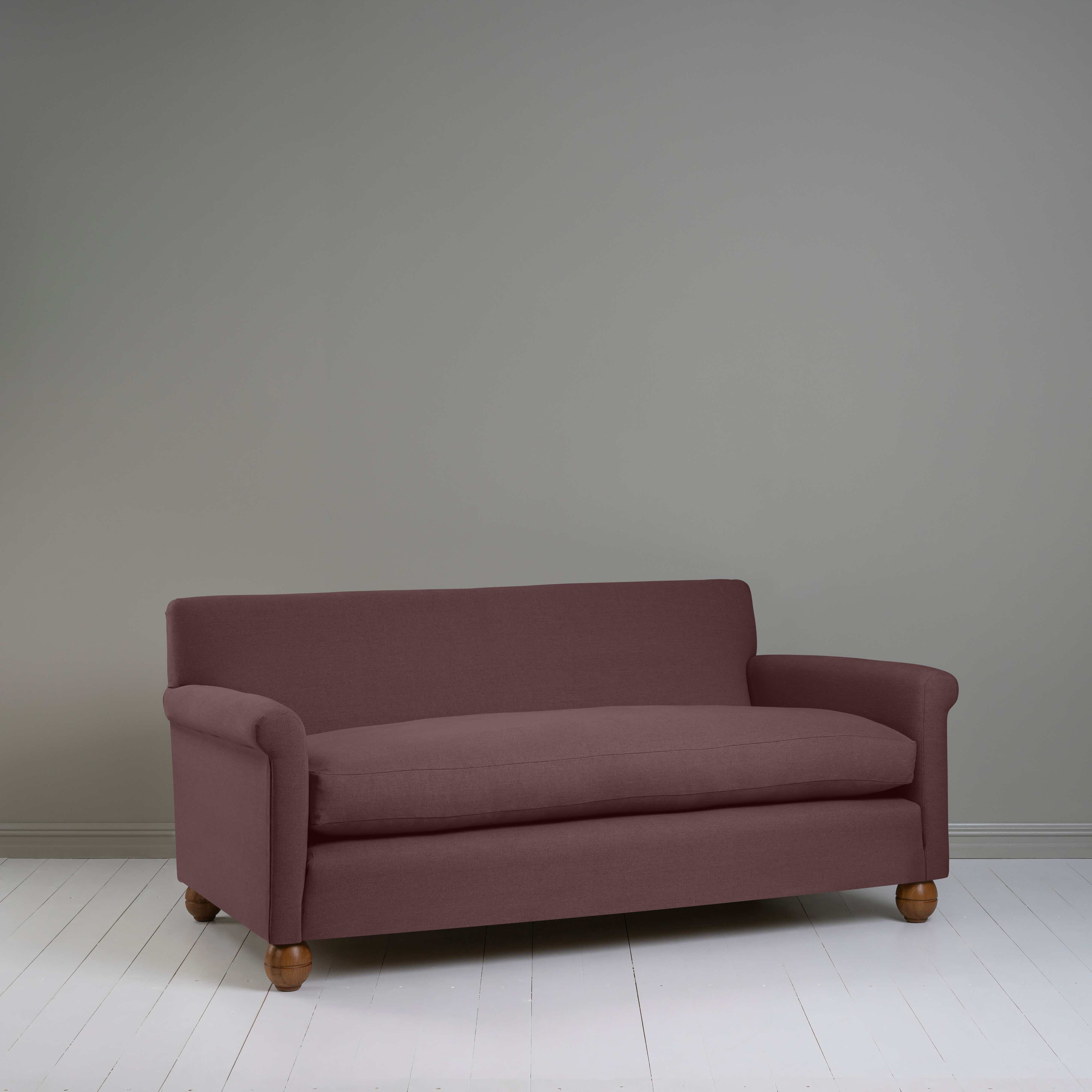  Idler 3 Seater Sofa in Laidback Linen Damson - Nicola Harding 