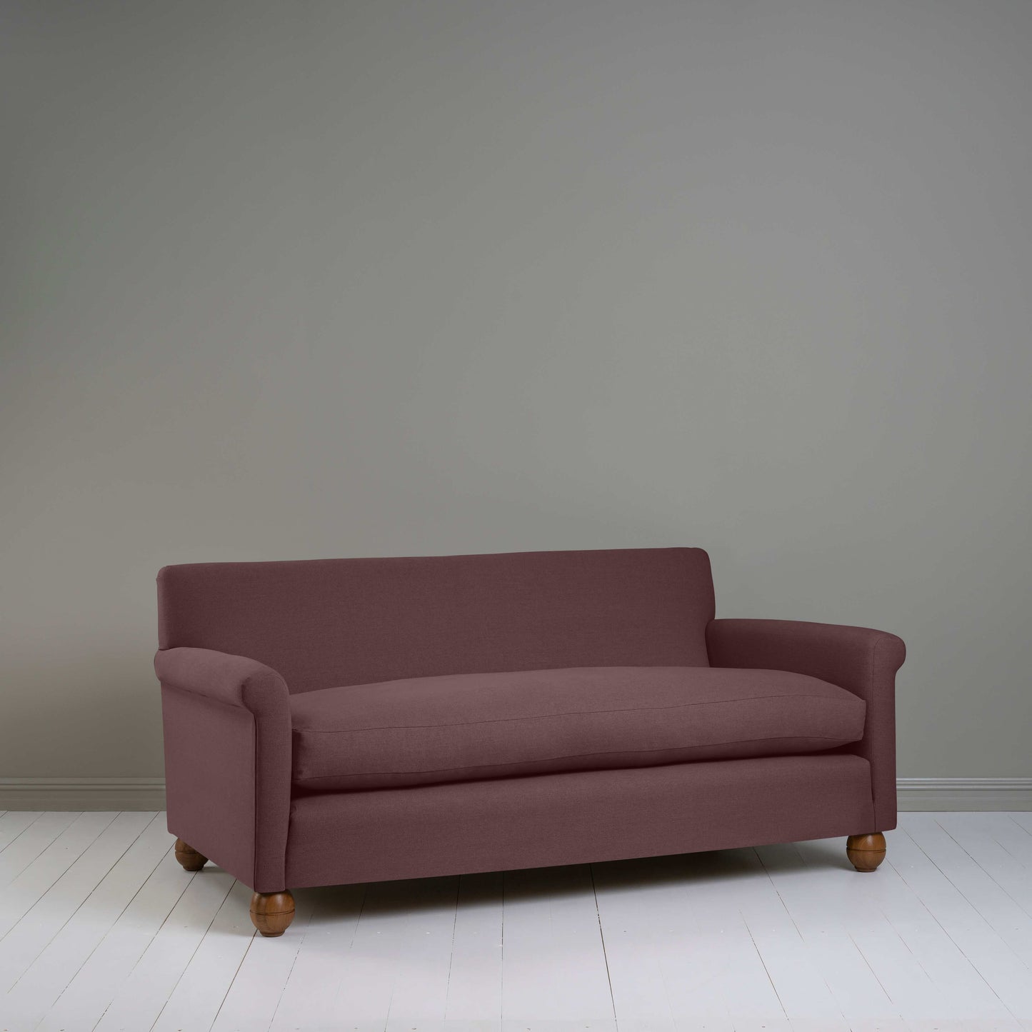 Idler 3 Seater Sofa in Laidback Linen Damson - Nicola Harding