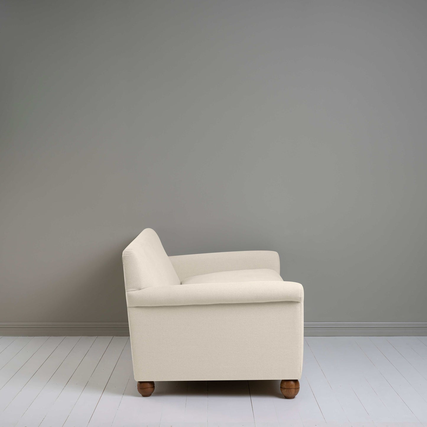 Side View of 3 Seater Sofa in Dove Color - By Nicola Harding & Co.