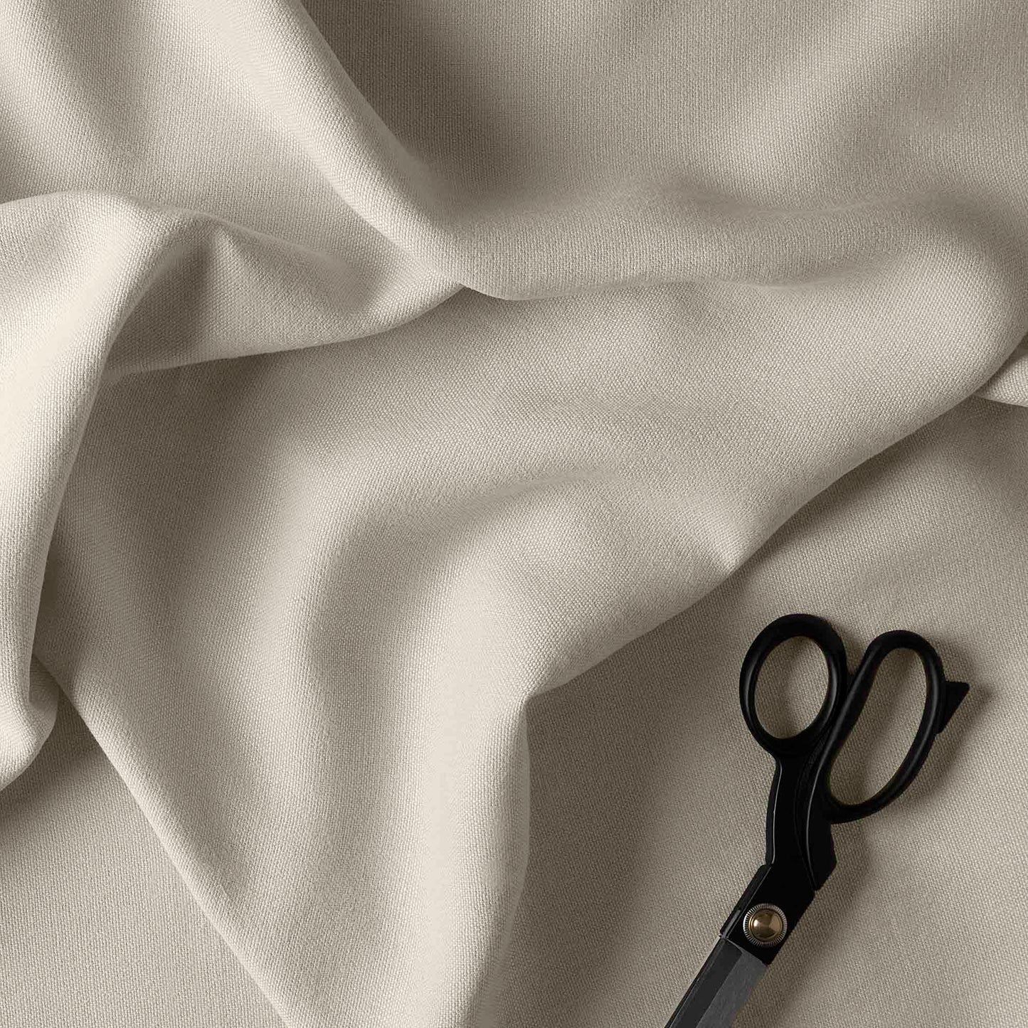 Laidback Linen Dove Fabric With Scissor - Nicola Harding