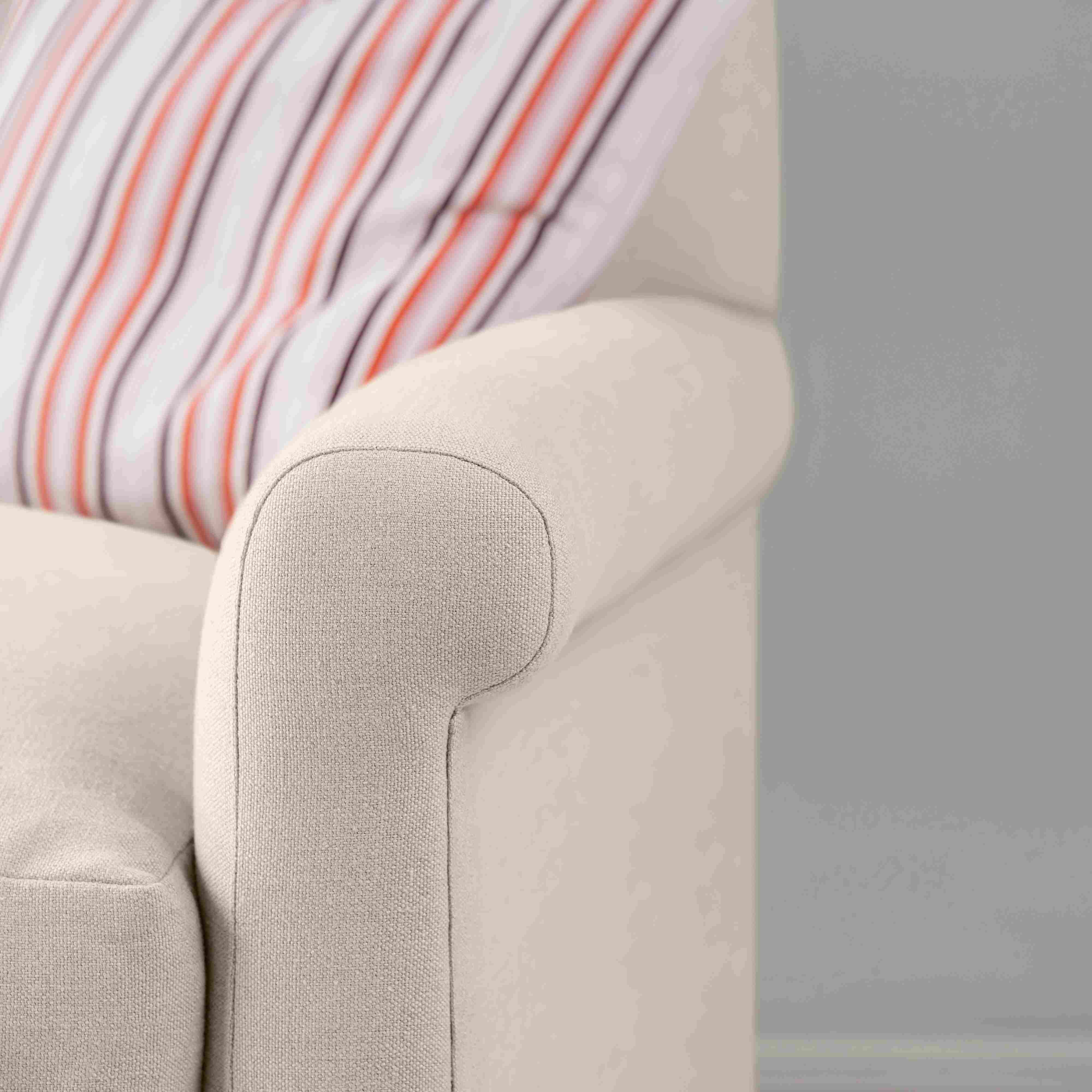  Idler 3 Seater Sofa in Laidback Linen Dove Arm Closeup - Nicola Harding 