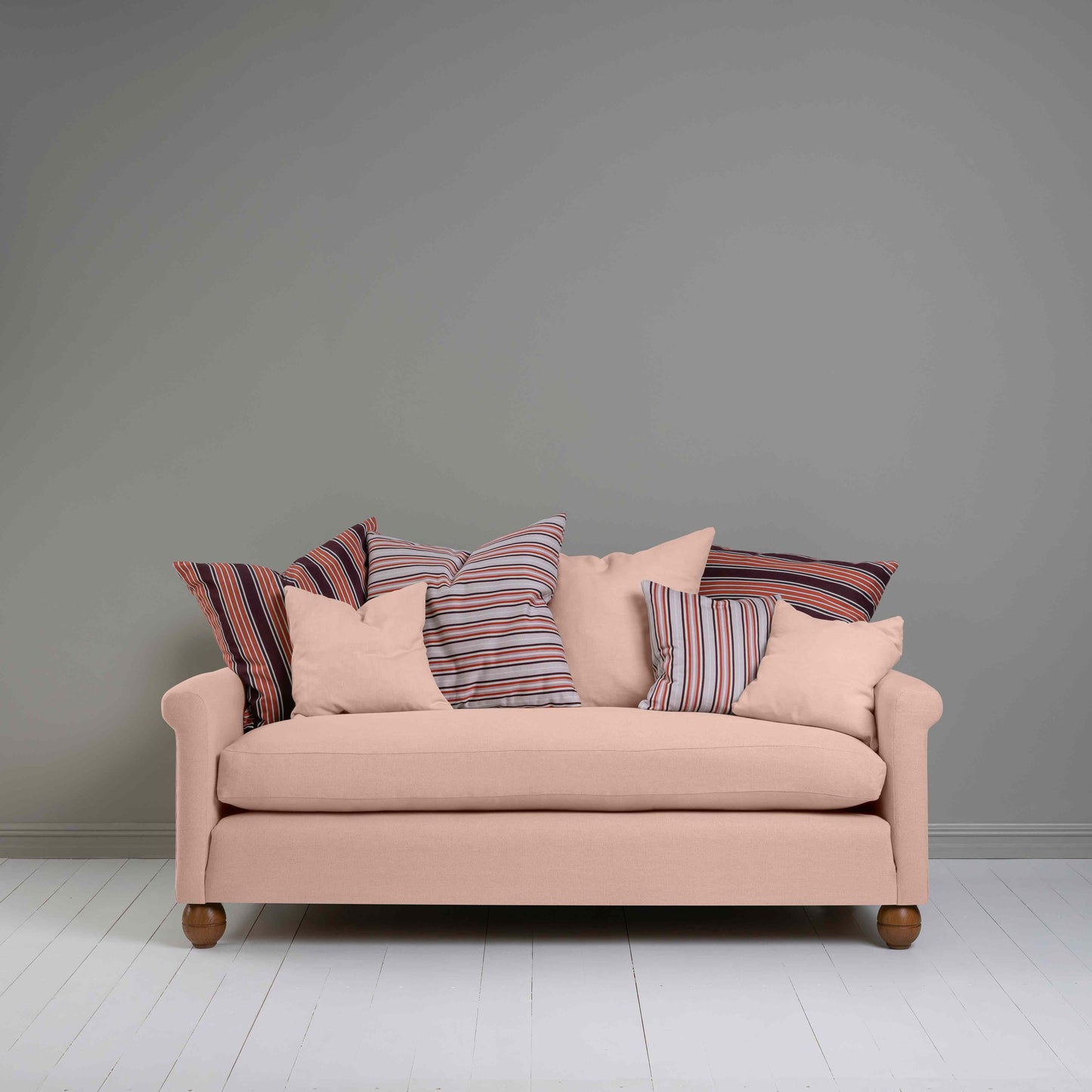 Idler 3 Seater Sofa in Laidback Linen Dusky Pink