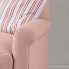  Arm Design Closeup of 4 seater sofa in Laidback Linen Dusky Pink - Nicola Harding & Co. 