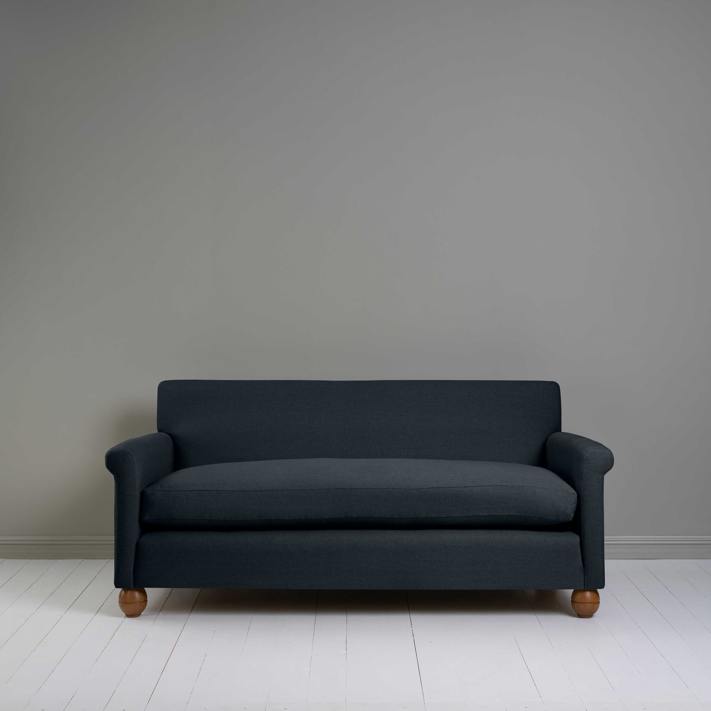 Front View of Black 3 Seater Sofa - NiX By Nicola Harding & Co.