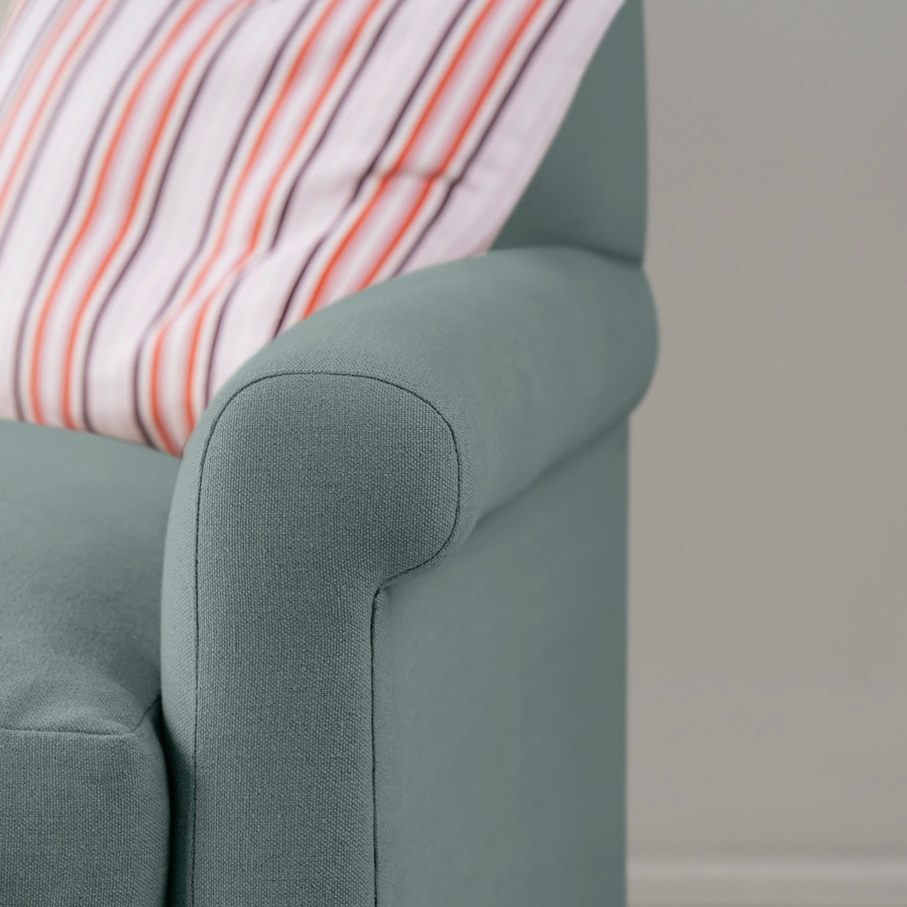  Arm Design Closeup of 3 Seater Sofa in Blue(Mineral) - Nicola Harding 