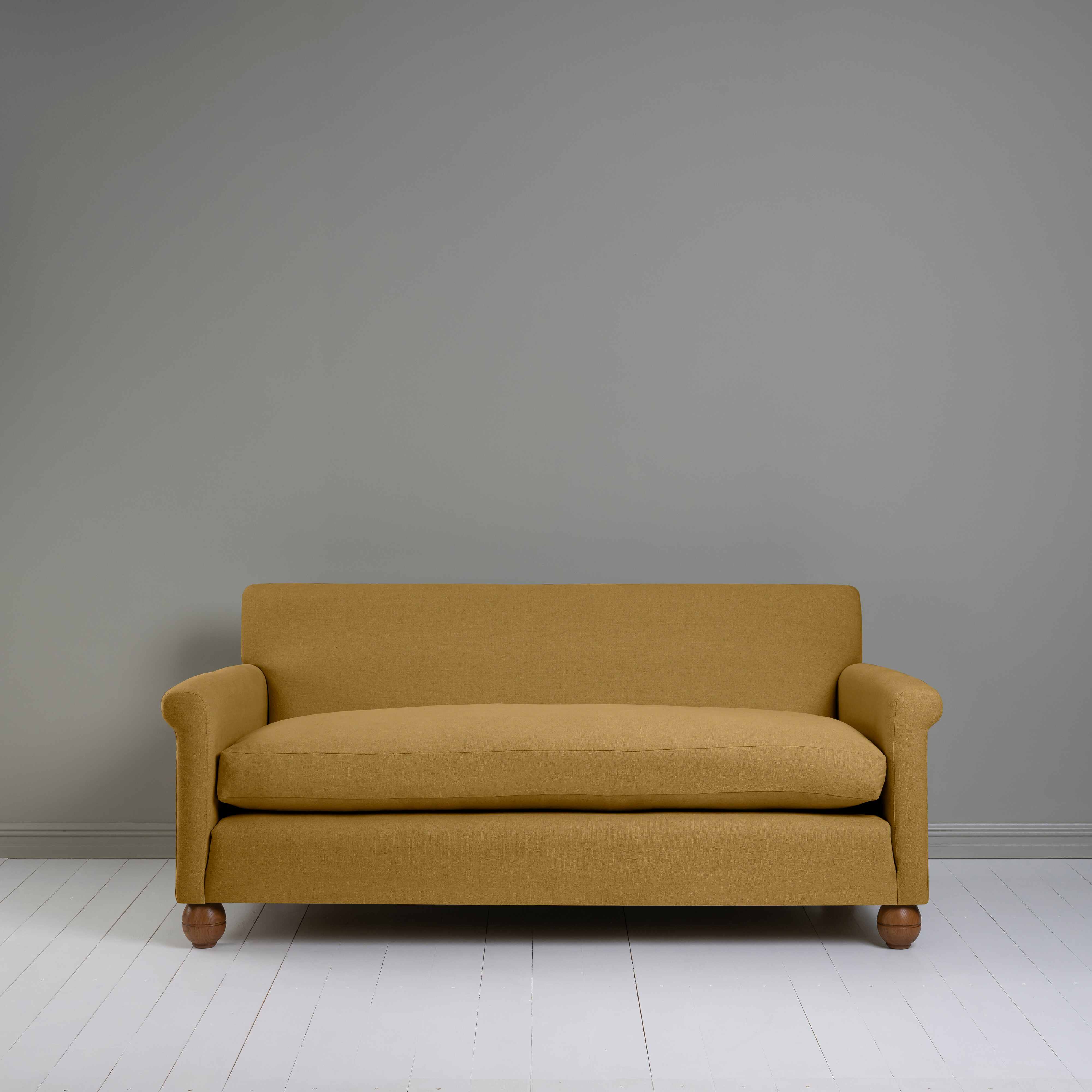  Front View of 3 Seater Sofa in Yellow(Ochre) Color - By NiX 