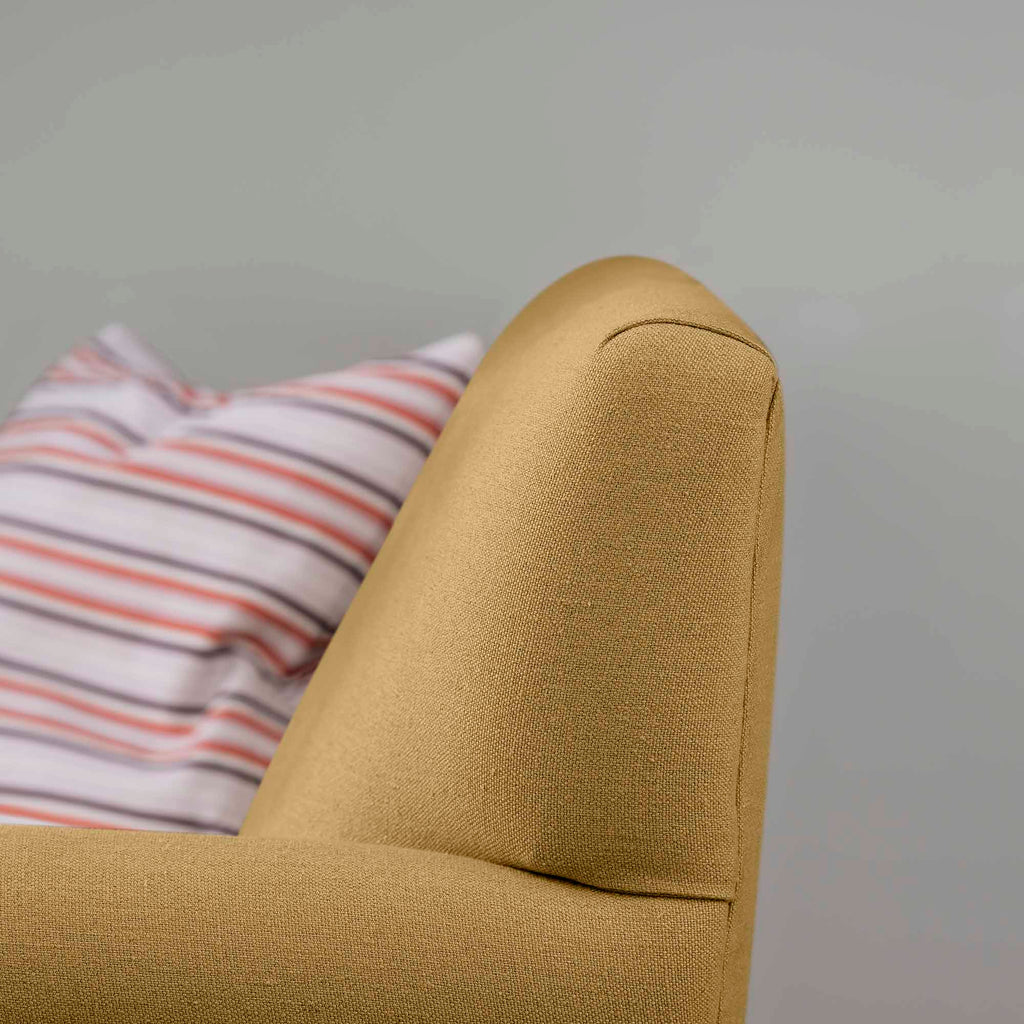  Elegant Backrest Design of the Idler 4 seater sofa in Laidback Linen Ochre - Nicola Harding & Co. 